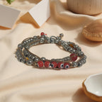 Pulseira Dupla Olho Grego Vermelha