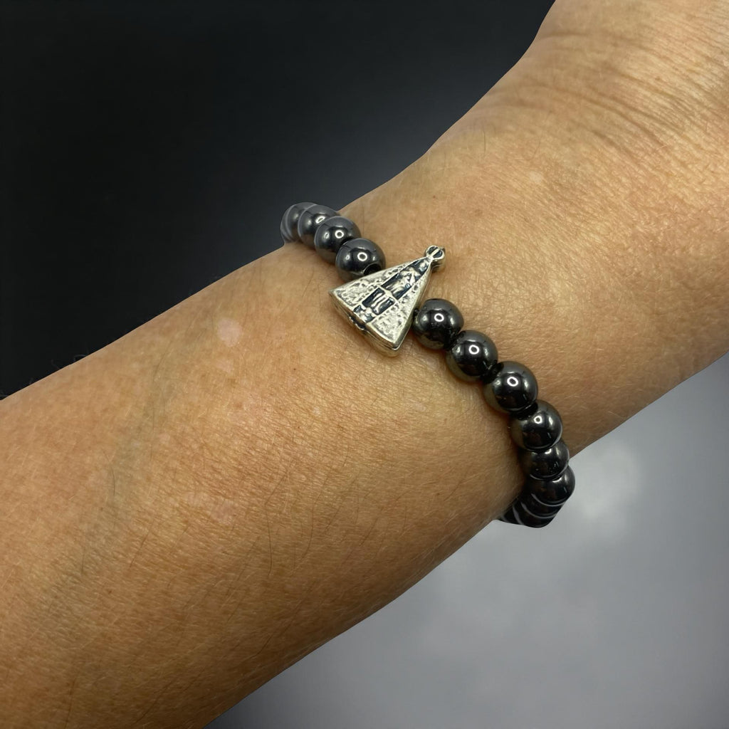 Pulseira Hematita com Nossa Senhora Aparecida