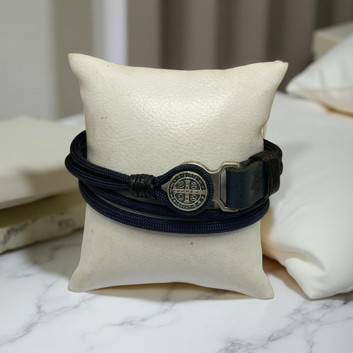 Pulseira São Bento Paracord Azul Marinho M