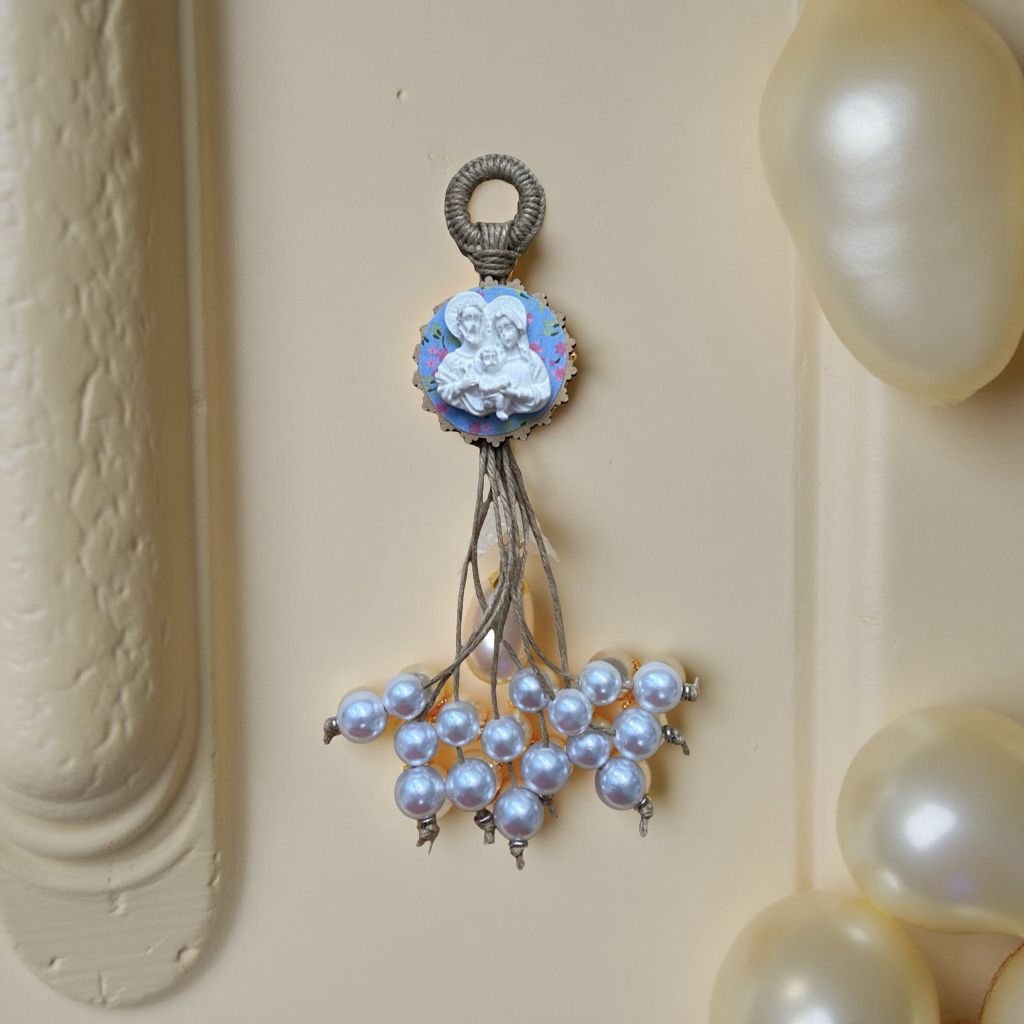 Pingente Sagrada Família c pérolas