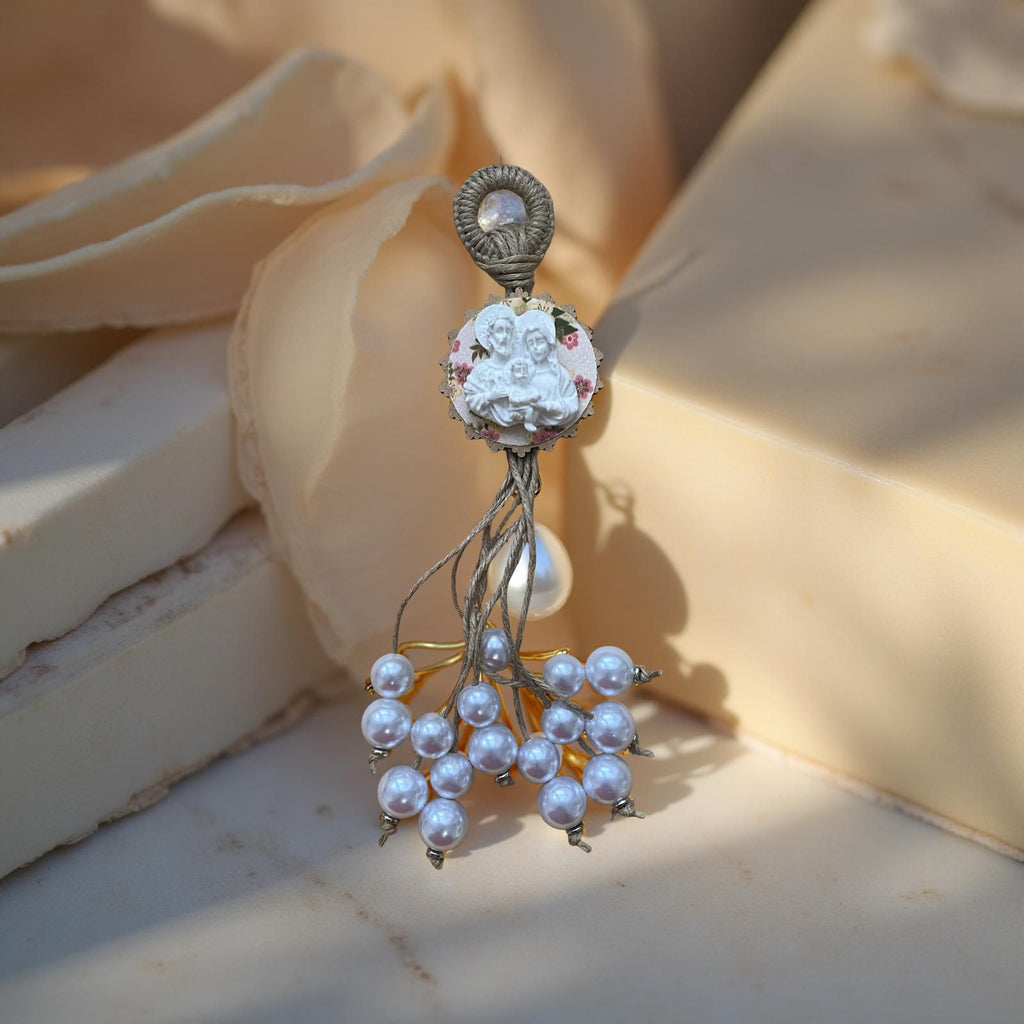 Pingente Sagrada Família c pérolas