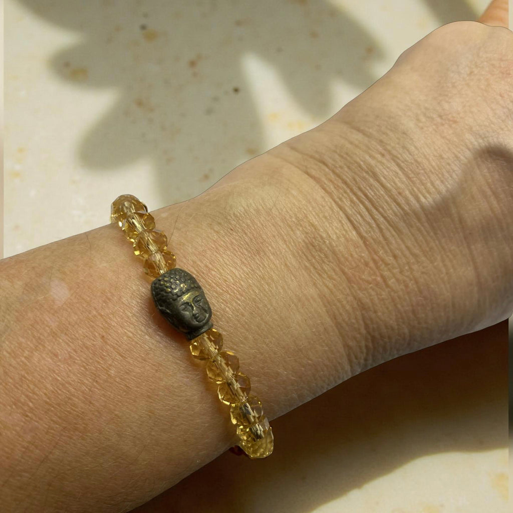 Pulseira Cristal Camurça com Buda