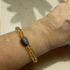Pulseira Cristal Camurça com Buda
