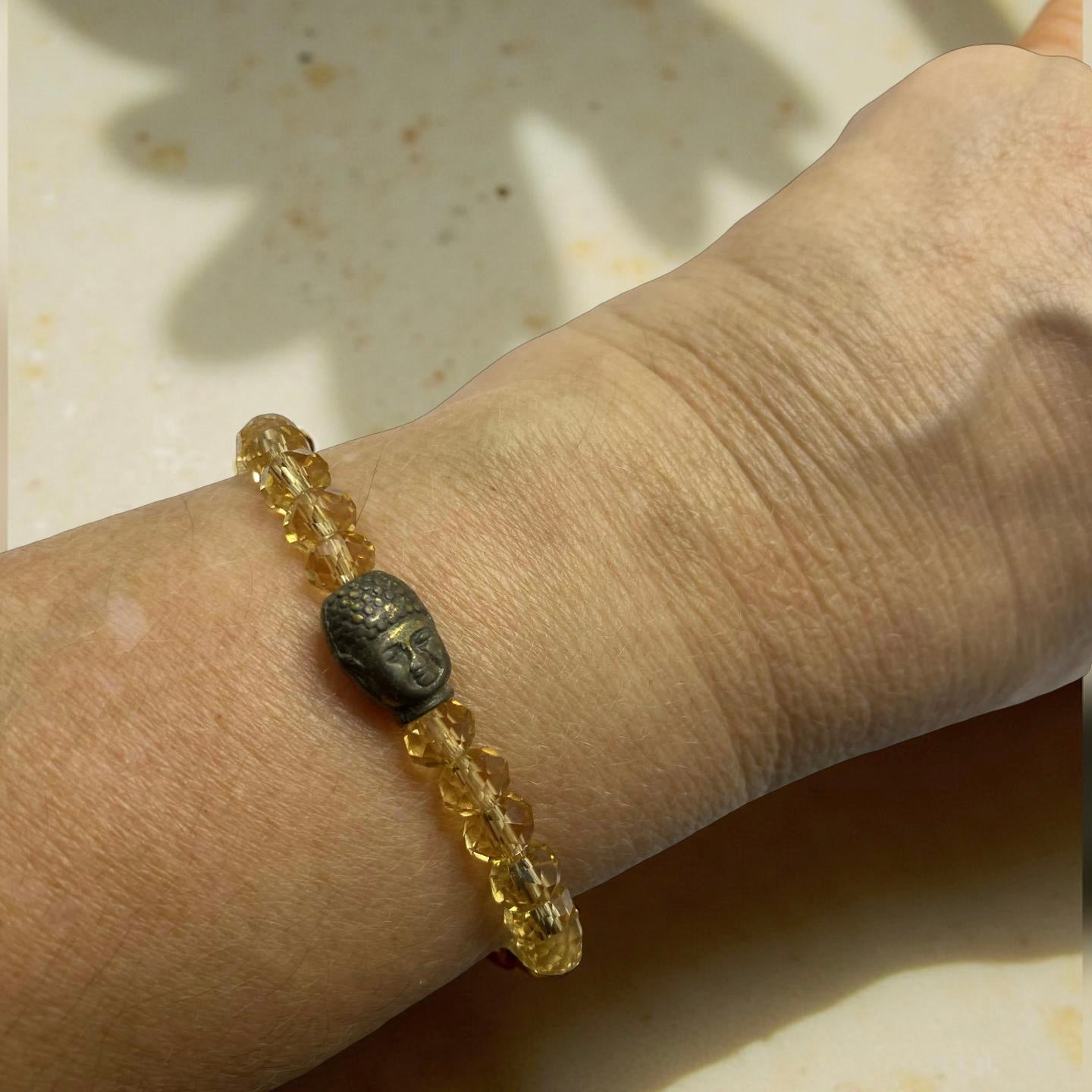 Pulseira Cristal Camurça com Buda