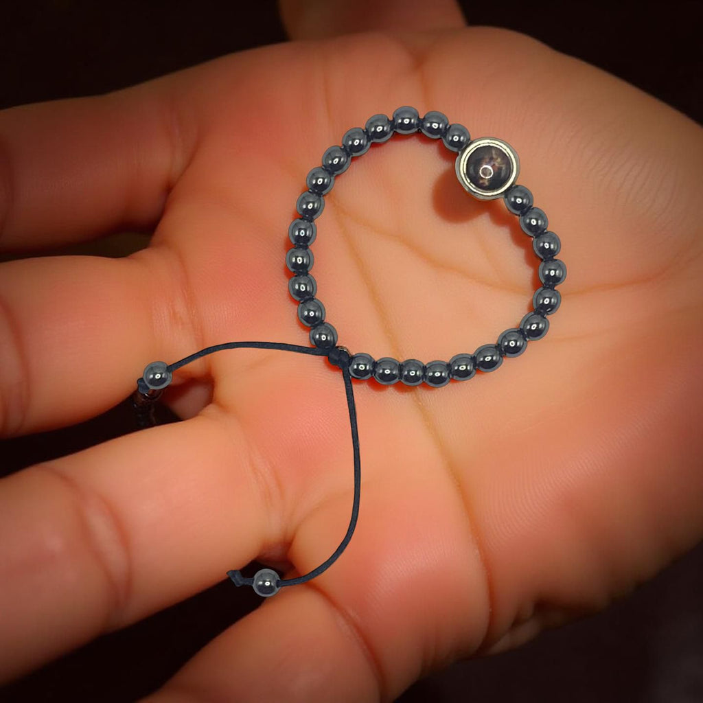 Pulseira Hematita com medalha de São Miguel Arcanjo