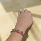 Pulseira Dupla Olho Grego Vermelha