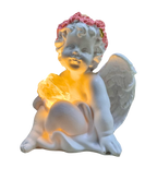 Anjo branco sentado c luz