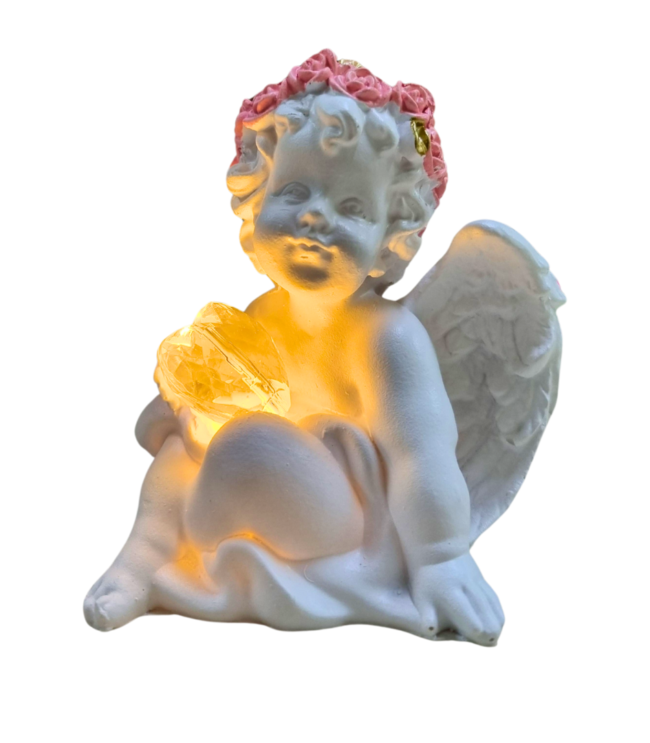 Anjo branco sentado c luz