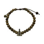 Pulseira Madeira Imbuia 6mm Nossa Senhora Aparecida