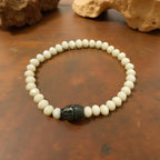 Pulseira Cristal Creme com Buda