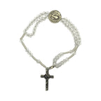 Pulseira Terço de Cristal com Cruz São Bento