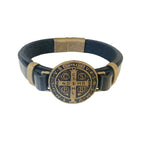 Pulseira Couro Marrom São Bento