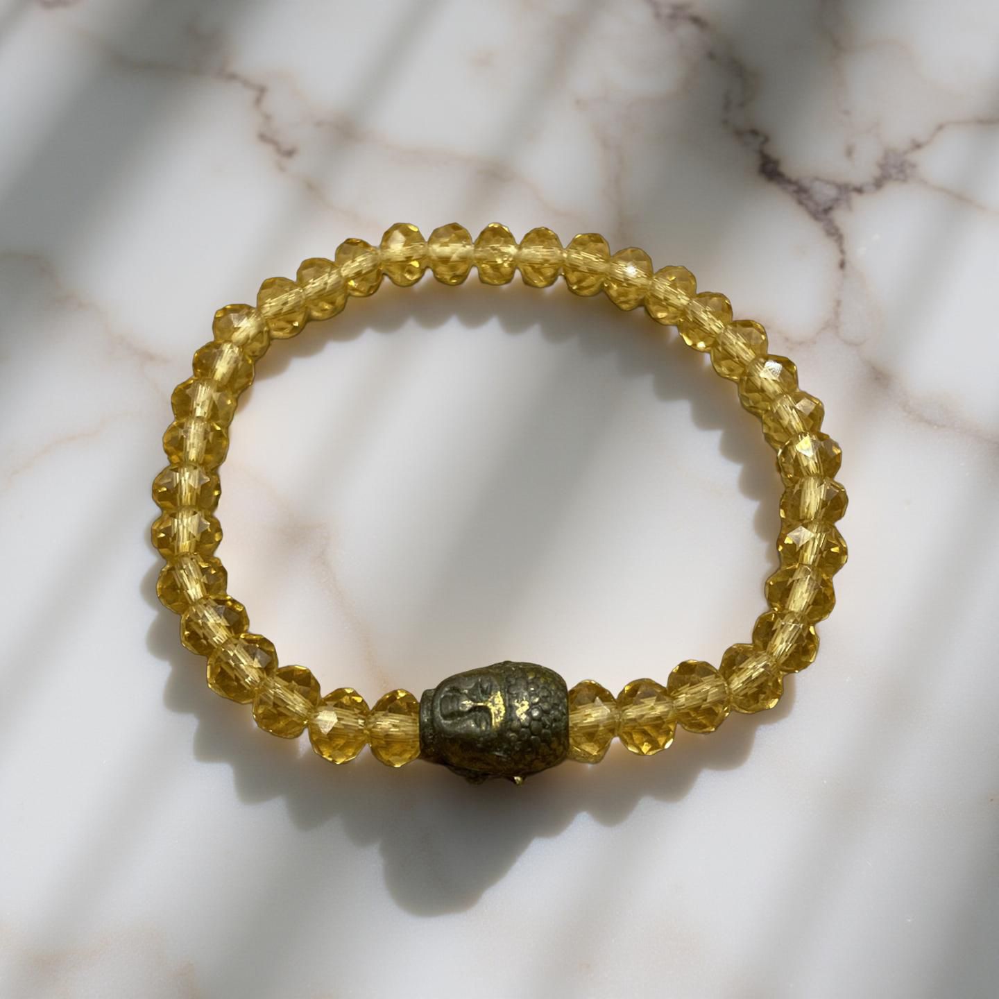 Pulseira Cristal Camurça com Buda