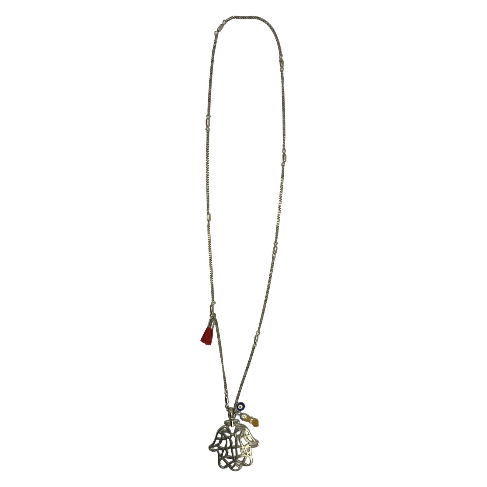 Colar Niquelado Mão de Fatima