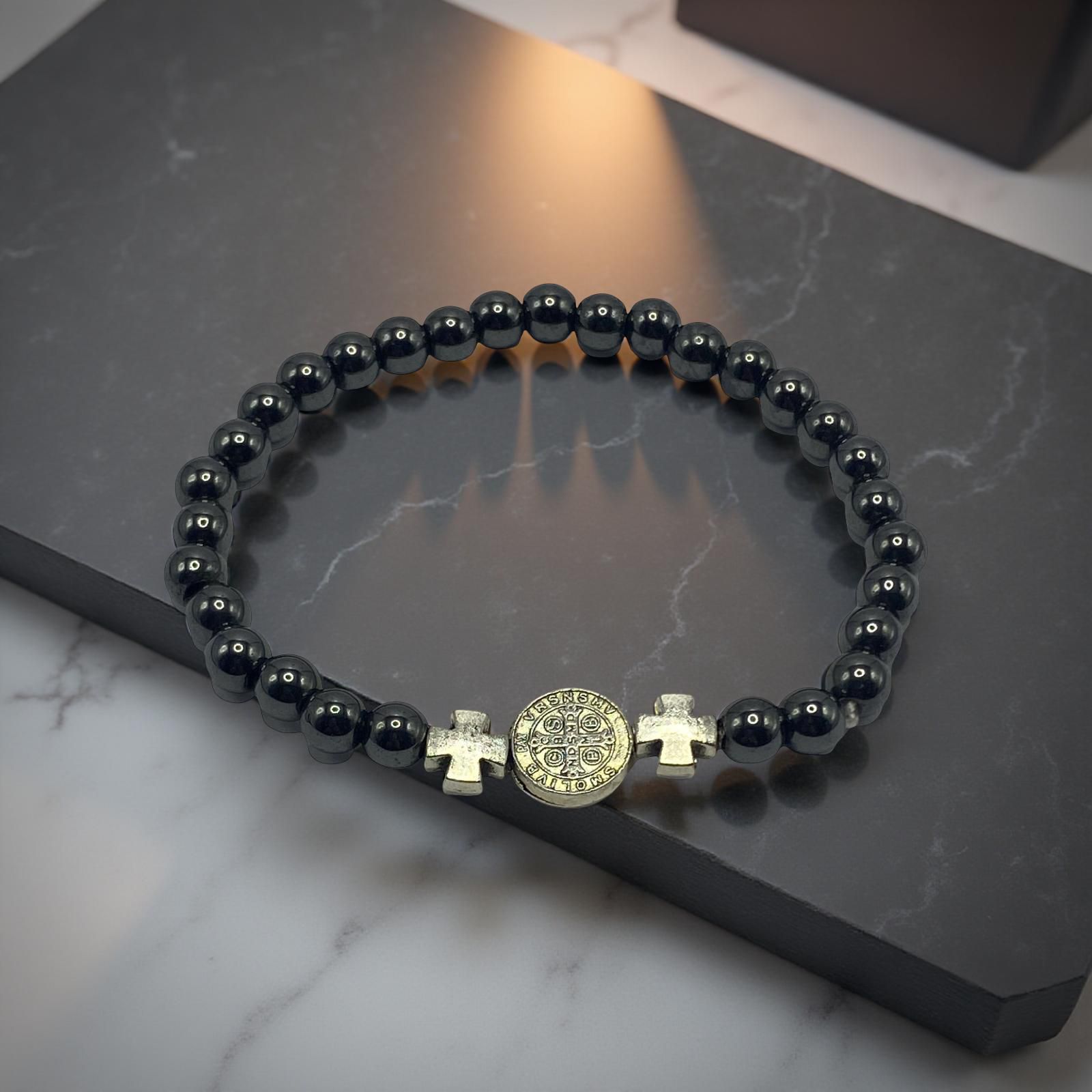 Pulseira Hematita da Medalha de São Bento