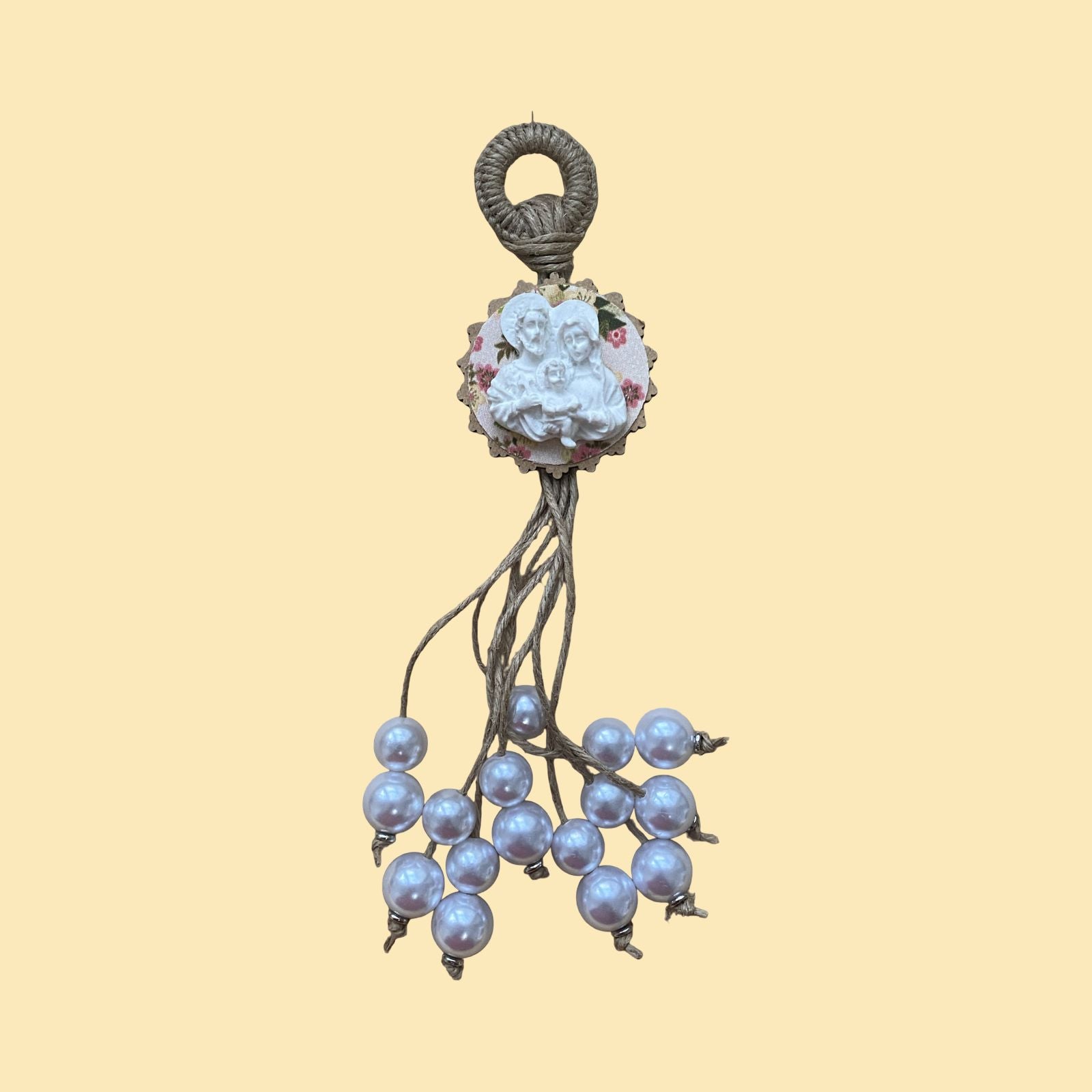 Pingente Sagrada Família c pérolas