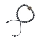 Pulseira Hematita com medalha de São Miguel Arcanjo