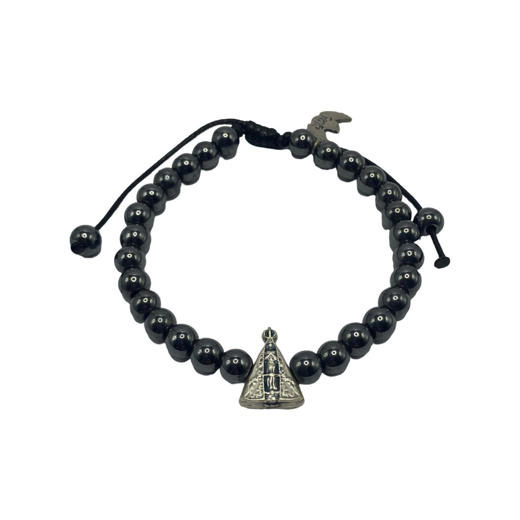 Pulseira Hematita com Nossa Senhora Aparecida