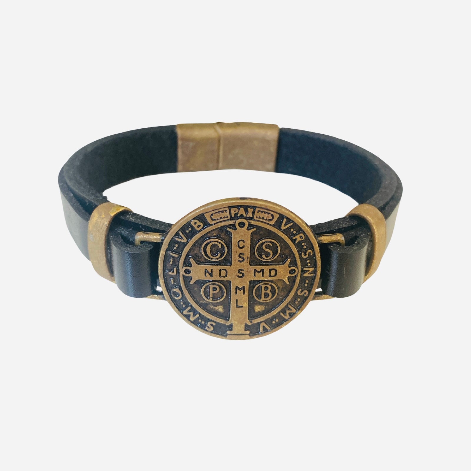 Pulseira Couro Marrom São Bento